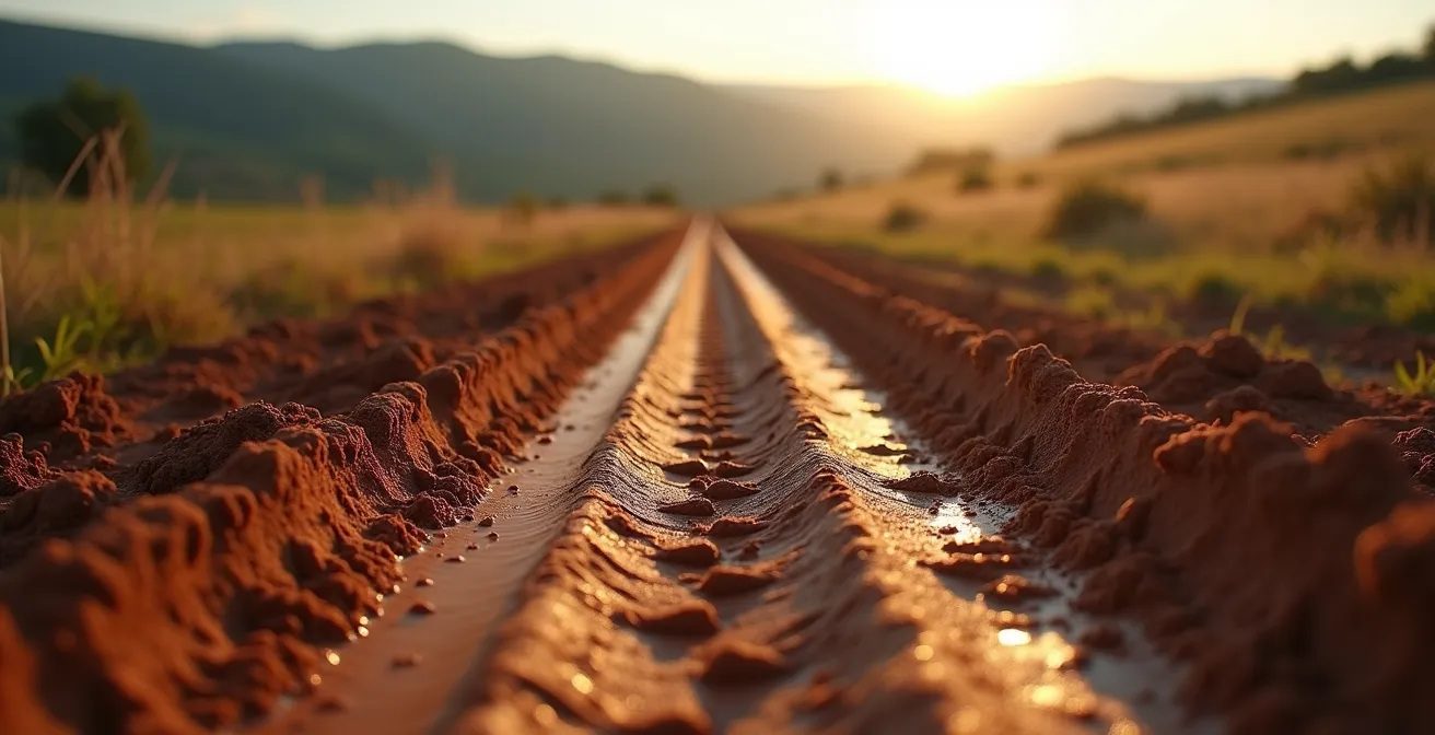 Confronto visivo tra copertone stretto e largo su fango argilloso tipico delle colline emiliane
